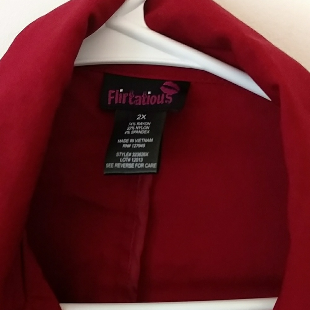 Flirtatious Red Jacket 2X - Picture 2 of 5
